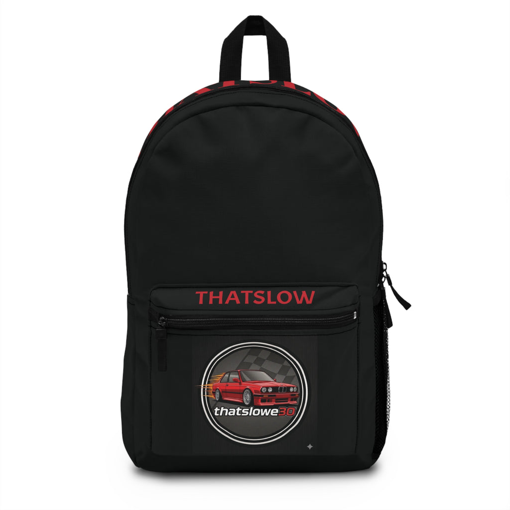 Thatslow Red Classic Car Backpack – Racing Badge School & Travel Bag